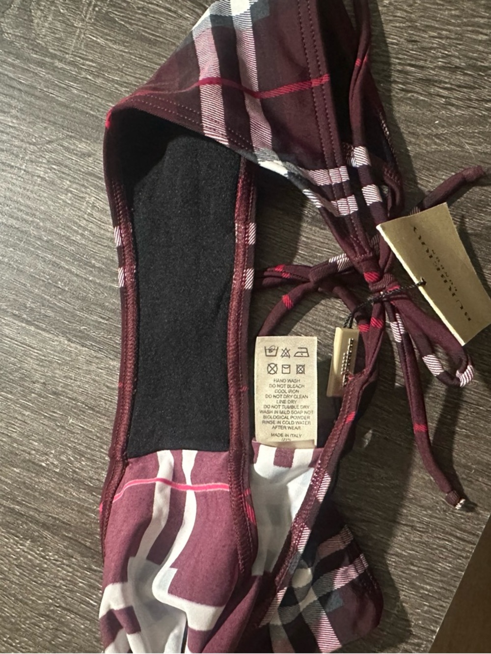 Burberry check burgundy bikini bottom m - Picture 5 of 8
